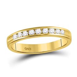 14kt Yellow Gold Round Diamond Single Row Wedding Band 1/4 Cttw