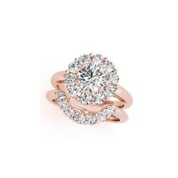 3.35 ctw Certified VS/SI Diamond 2pc Wedding Set Halo 14K Rose Gold
