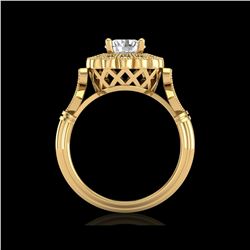 1.2 ctw VS/SI Diamond Solitaire Art Deco Ring 18K Yellow Gold