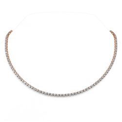 19 ctw Oval Cut Diamond Designer Necklace 18K Rose Gold