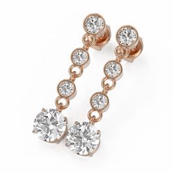 3 ctw Diamond Designer Earrings 18K Rose Gold