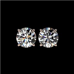 4.04 ctw Certified Diamond Stud Earrings 10K Rose Gold