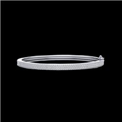 1.50 ctw Micro Pave VS/SI Diamond Bangle Bracelet 14K White Gold