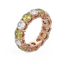 7.28 ctw Fancy Yellow Diamond Ring 18K Rose Gold