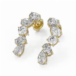 2.7 ctw Mix Cut Diamonds Designer Earrings 18K Yellow Gold