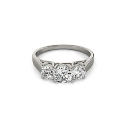1 ctw Certified VS/SI Diamond 3 Stone Ring 18K White Gold