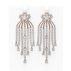 21.48 ctw Diamond Earrings 18K Rose Gold