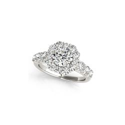 2.9 ctw Certified VS/SI Diamond Halo Ring 18K White Gold