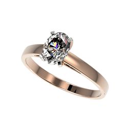 1 ctw Certified VS/SI Quality Oval Diamond Solitaire Ring 10K Rose Gold
