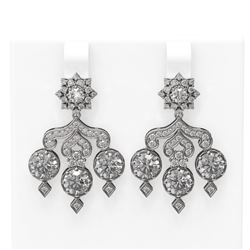 6.3 ctw Diamond Earrings 18K White Gold