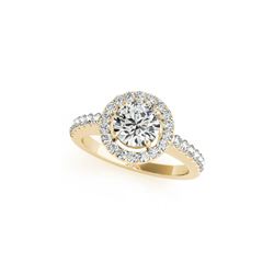 1.65 ctw Certified VS/SI Diamond Halo Ring 18K Yellow Gold