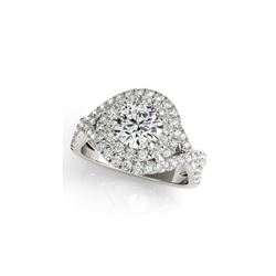 1.75 ctw Certified VS/SI Diamond Halo Ring 18K White Gold