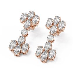 3.94 ctw Oval Cut Diamond Designer Earrings 18K Rose Gold