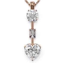 2.5 ctw Heart Diamond Designer Necklace 18K Rose Gold
