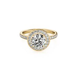 1.08 ctw Certified VS/SI Diamond Halo Ring 18K Yellow Gold