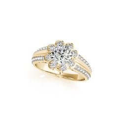1.5 1.50 ctw Certified VS/SI Diamond Halo Ring 18K Yellow Gold