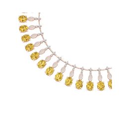 50.16 ctw Canary Citrine & VS Diamond Necklace 18K Rose Gold