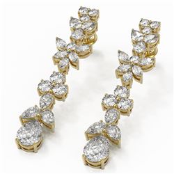 8.34 ctw Pear Cut Diamond Designer Earrings 18K Yellow Gold