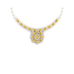 28.51 ctw Canary Citrine & VS Diamond Necklace 18K Rose Gold