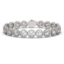 15.36 ctw Diamond Micro Pave Bracelet 18K White Gold