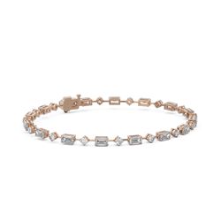6.24 ctw Emerald Cut Diamond Designer Bracelet 18K Rose Gold