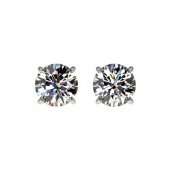 1.05 ctw Certified Quality Diamond Stud Earrings 10K White Gold