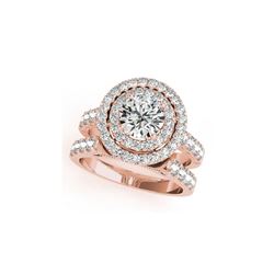 3.42 ctw Certified VS/SI Diamond 2pc Wedding Set Halo 14K Rose Gold