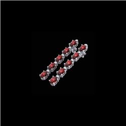 15.47 ctw Garnet & VS/SI Certified Diamond Tennis Earrings 10K White Gold