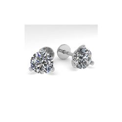 2.0 ctw Certified VS/SI Diamond Stud Earrings Martini 14K White Gold