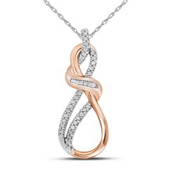 10kt Rose Gold Round Diamond Infinity Pendant 1/6 Cttw