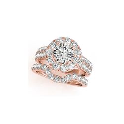 2.06 ctw Certified VS/SI Diamond 2pc Wedding Set Halo 14K Rose Gold