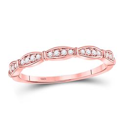 10kt Rose Gold Round Diamond Stackable Band Ring 1/8 Cttw