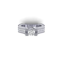 4.5 ctw Certified VS/SI Diamond Art Deco Micro Ring 18K White Gold