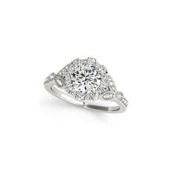 1.25 ctw Certified VS/SI Diamond Halo Ring 18K White Gold