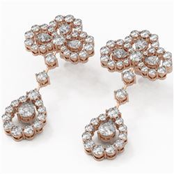 6.5 ctw Pear Cut Diamond Designer Earrings 18K Rose Gold