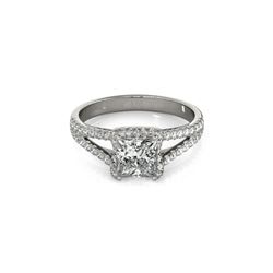 2.05 ctw Certified VS/SI Princess Diamond Halo Ring 18K White Gold