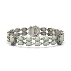 21.87 ctw Opal & Diamond Bracelet 14K White Gold