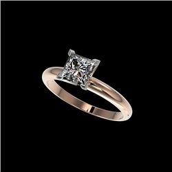 1.25 ctw Certified VS/SI Quality Princess Diamond Ring 10K Rose Gold