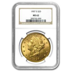 1907-S $20 Liberty Gold Double Eagle MS-62 NGC