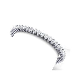4 ctw Certified SI/I Diamond 2 Prong Bracelet 10K White Gold