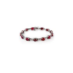 14.54 ctw Ruby & Diamond Bracelet 10K White Gold
