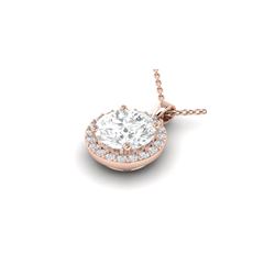 1.75 ctw VS/SI Diamond Certified Pave Necklace 14K Rose Gold