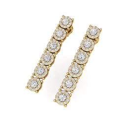 2 ctw Certified SI/I Diamond Halo Earrings 18K Yellow Gold