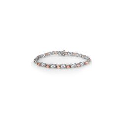 6.0 ctw Pink Tourmaline & Diamond Bracelet 18K White Gold