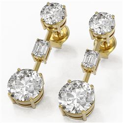 5 ctw Diamond Designer Earrings 18K Yellow Gold