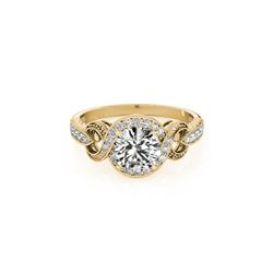 0.8 ctw Certified VS/SI Diamond Halo Ring 18K Yellow Gold