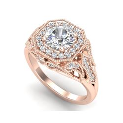1.75 ctw VS/SI Diamond Solitaire Art Deco Ring 18K Rose Gold