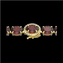 19.25 ctw Garnet & Diamond Eternity Micro Bracelet 14K Yellow Gold