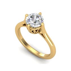 1.25 ctw VS/SI Diamond Solitaire Art Deco Ring 18K Yellow Gold