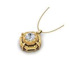 0.75 ctw VS/SI Diamond Art Deco Stud Necklace 18K Yellow Gold